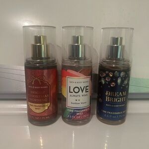 NWT- Bath & Body Works Frag Mist Trio - Love, Dream Bright and Bright Christmas.